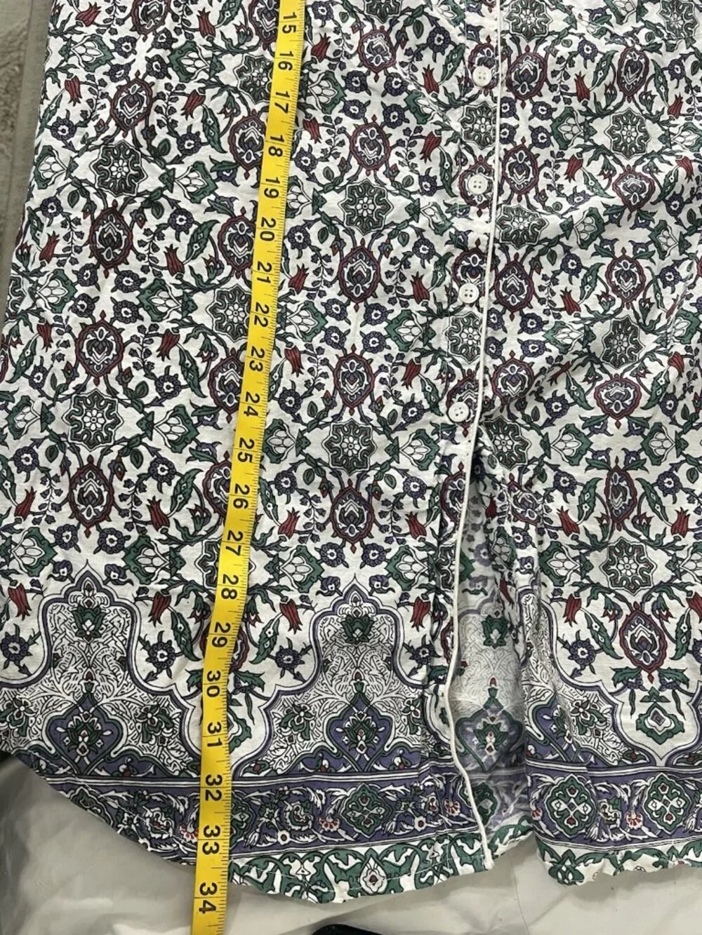 Julia Amory Cotton Husband PJ shirt Size Medium Colorful Floral